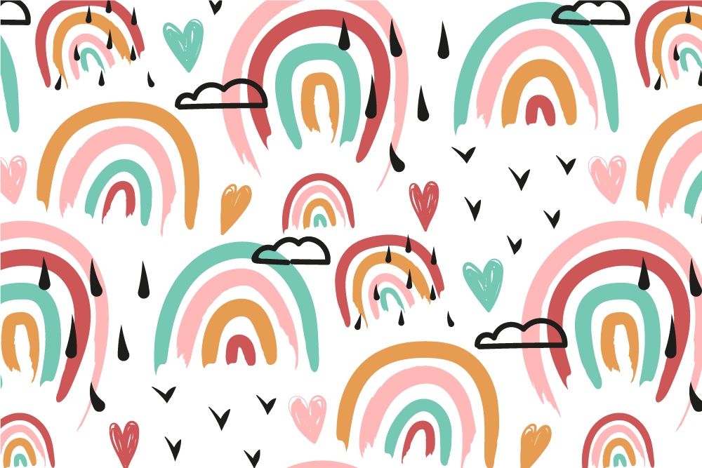 Sulu boya gökkuşağı çocuk placemats - TenStickers