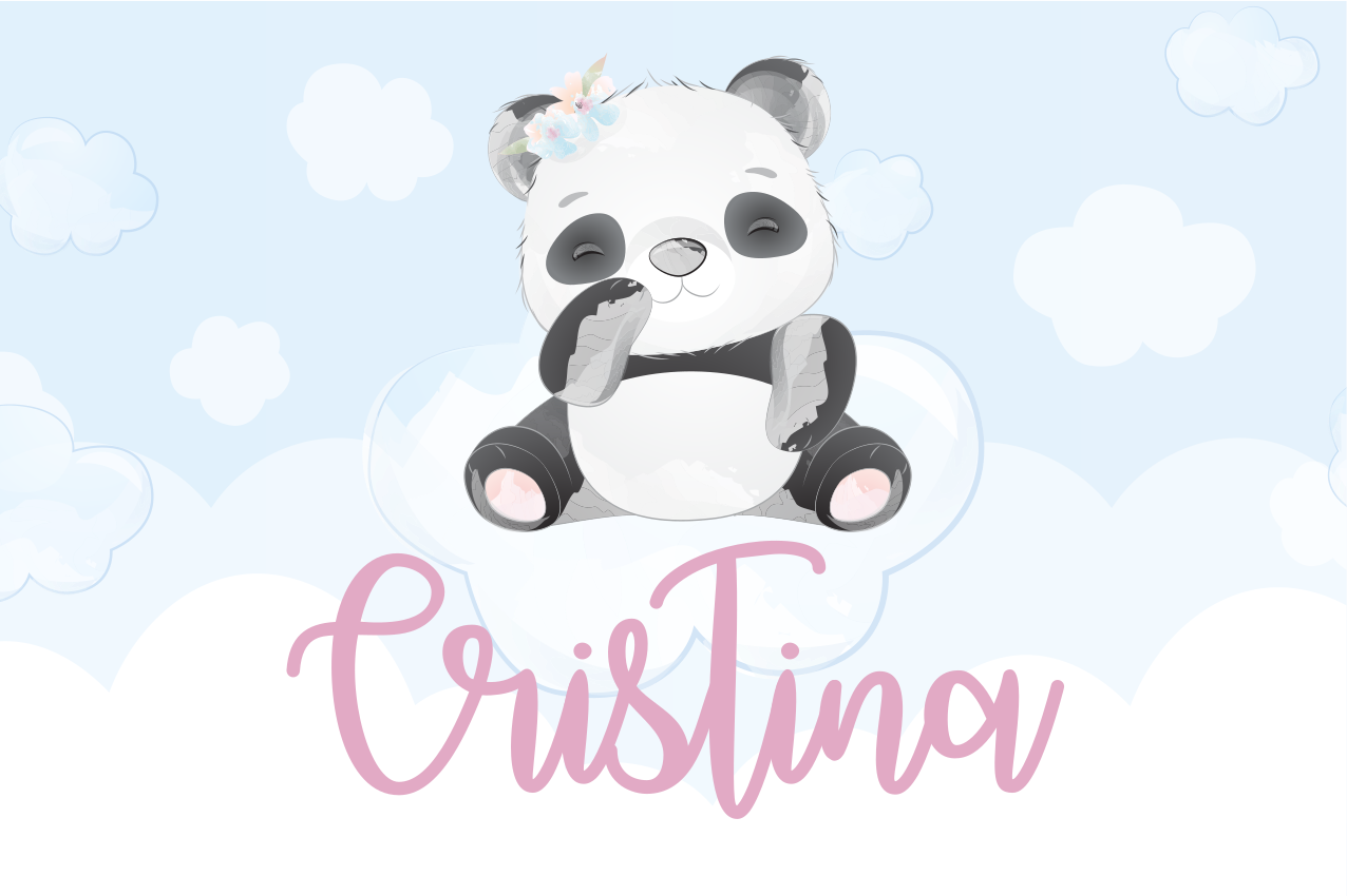 Çocuk amerikan servis sevimli panda karakteri - TenStickers