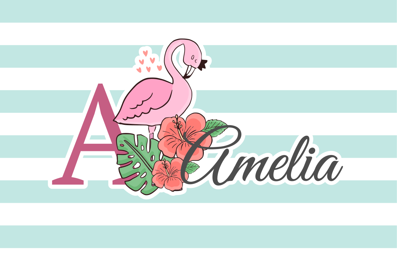 Çocuk amerikan servis flamingo monogram amelia - TenStickers