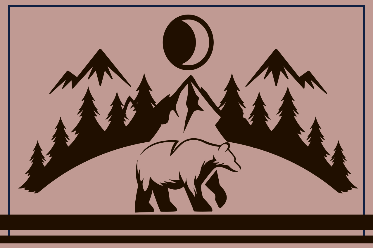 Bear silhouette scene isimli amerikan servis - TenStickers
