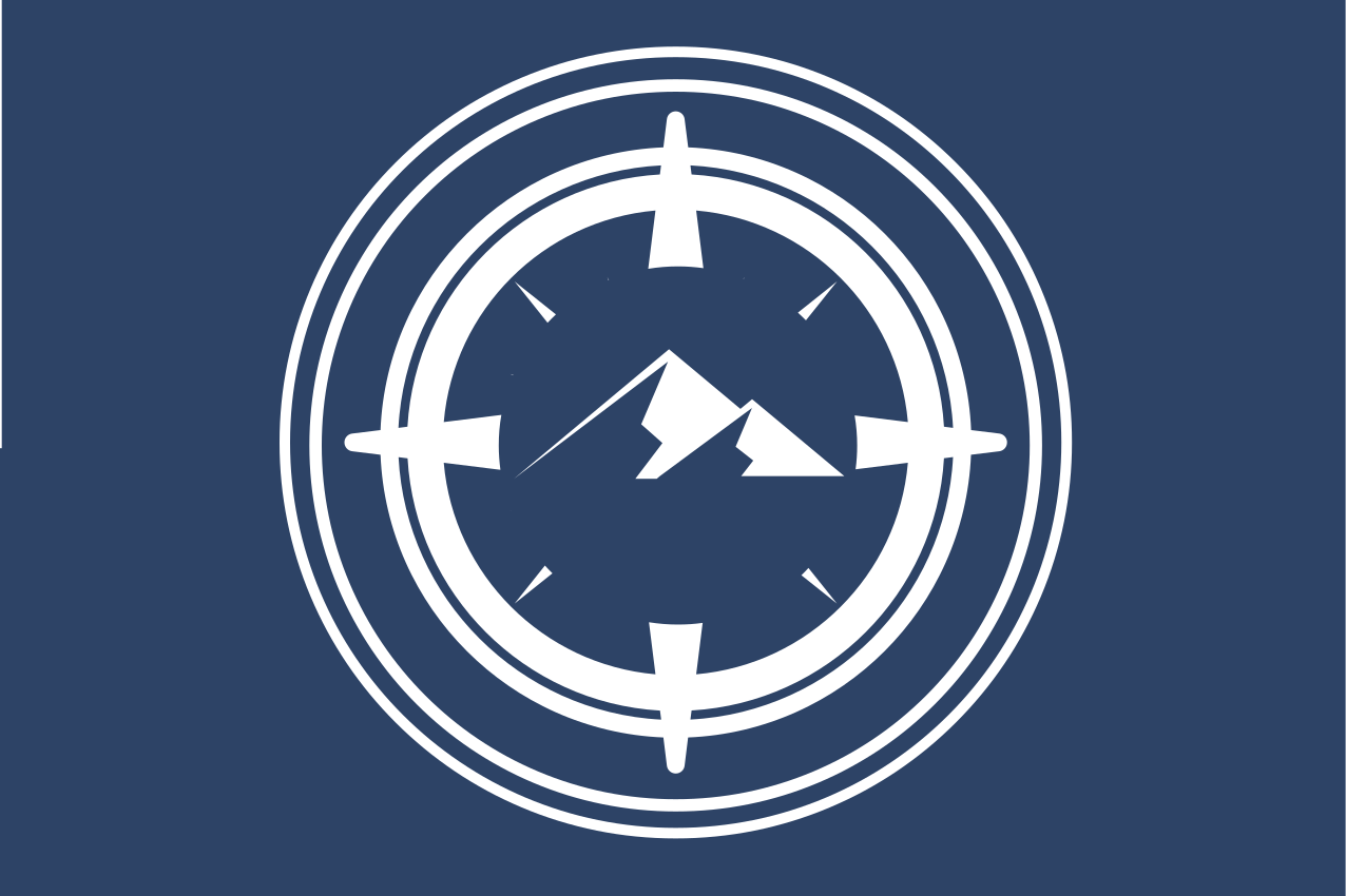 Dağlar orijinal placemats ile yuvarlak pusula - TenStickers