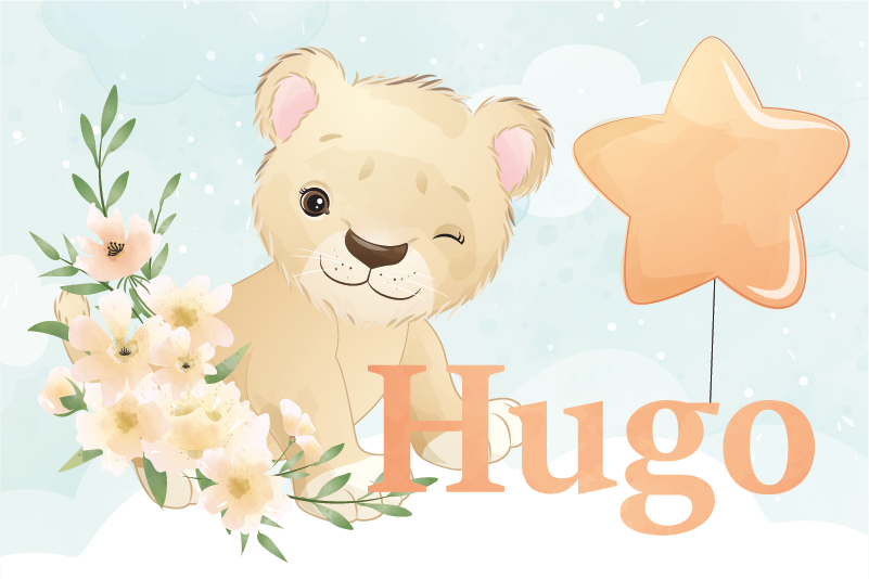 Isim çocuk placemats ile çocuk için sevimli aslan - TenStickers