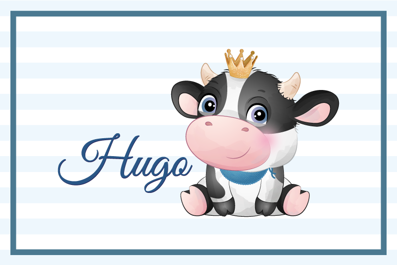 Çocuk amerikan servis İnek karakteri İllüstrasyonu - TenStickers