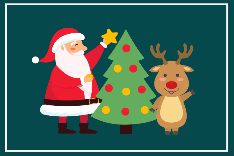 Noel amerikan servis - noel baba ve ren geyiği - TenStickers