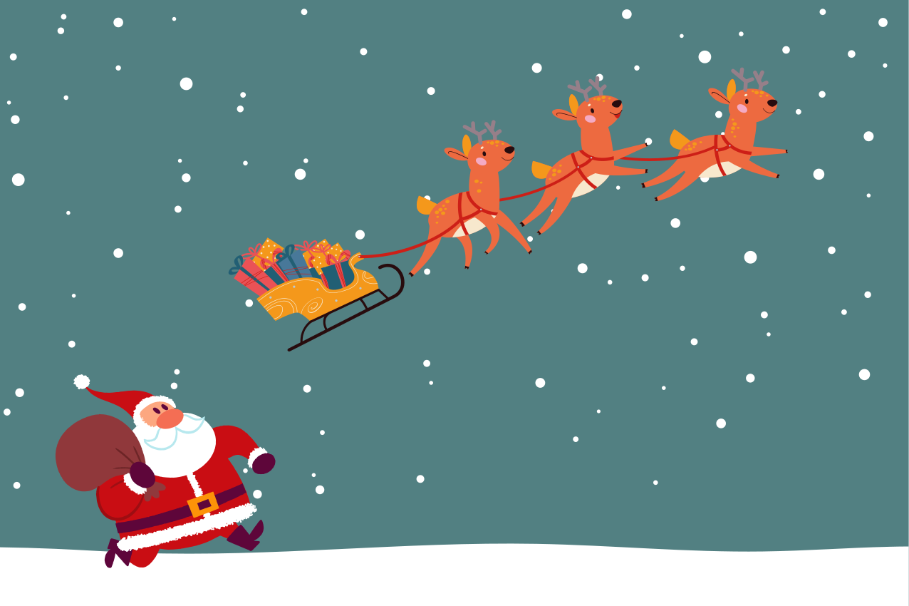 Noel amerikan servis - noel baba kızak turu - TenStickers