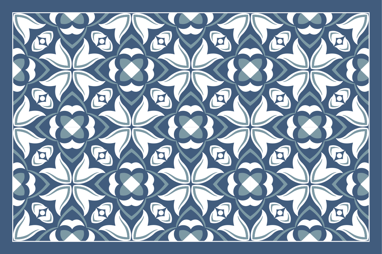 Doku efekti amerikan servis - detaylı botanik motif - TenStickers