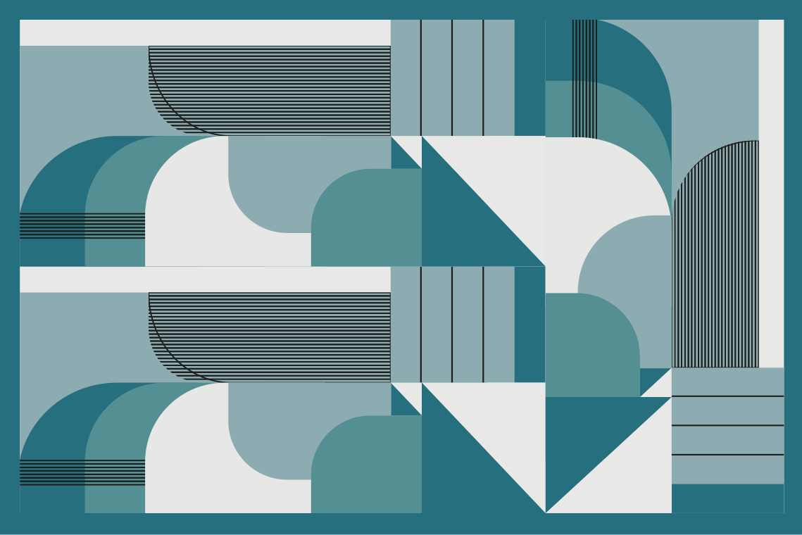 Modern amerikan servis - geometrik teal desenler - TenStickers