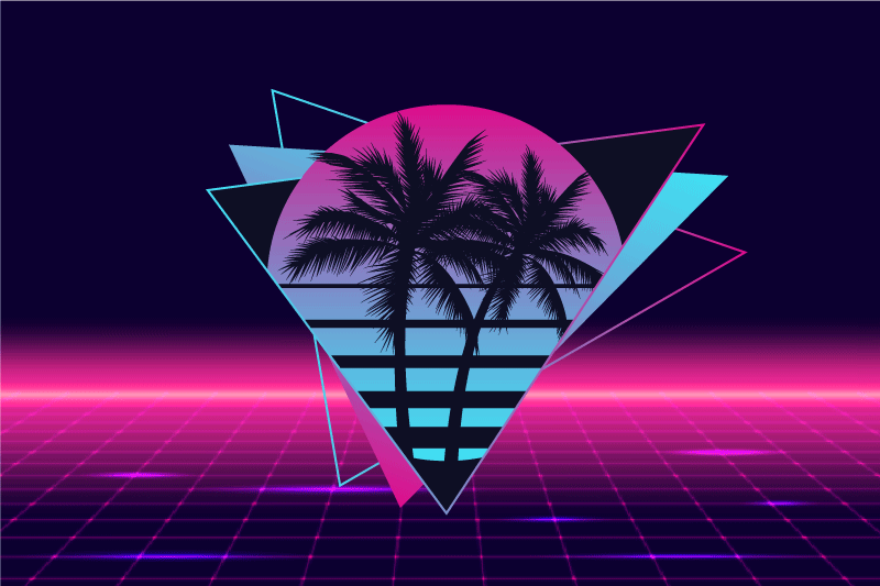 Modern amerikan servis retro palm geometrisi - TenStickers
