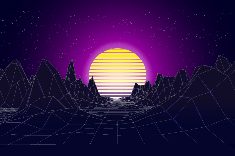 Modern amerikan servis geometrik günbatımı manzarası - TenStickers
