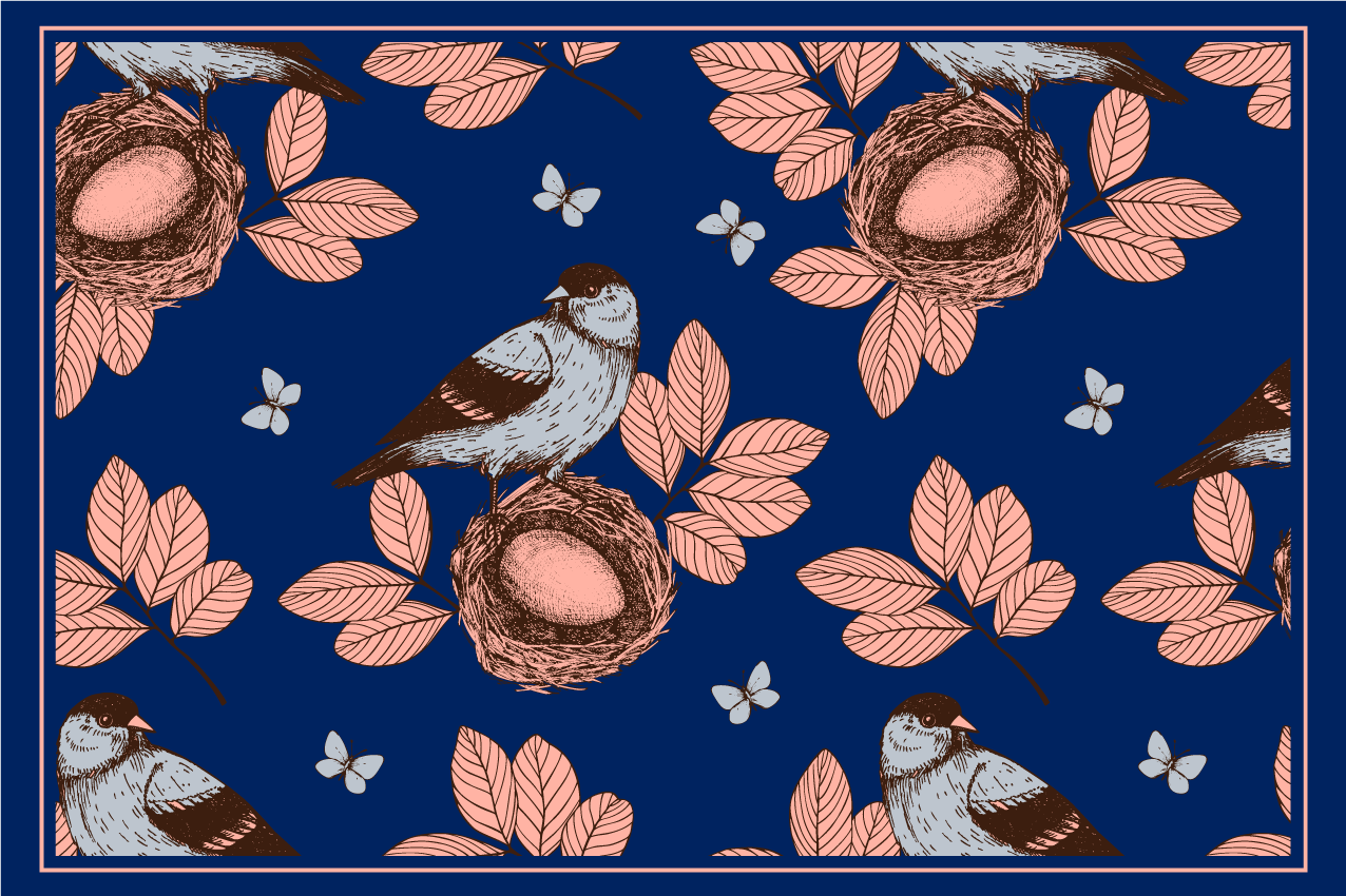 Orijinal amerikan servis kuş yuvası deseni - TenStickers