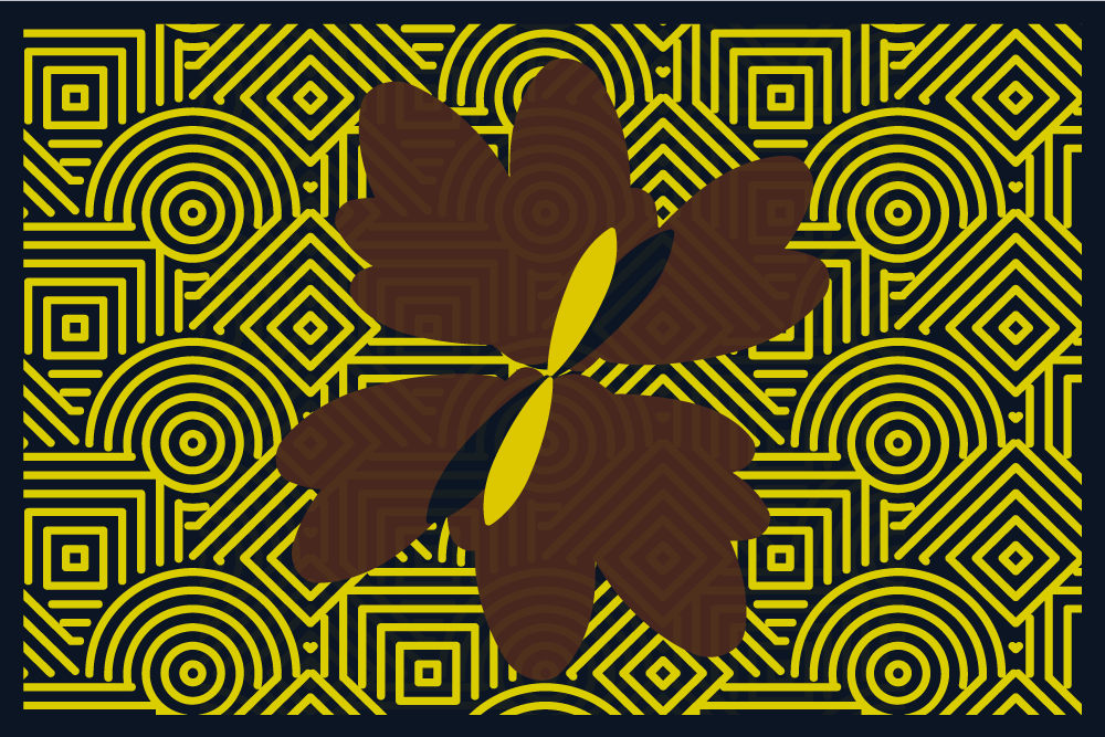 Doku efekti amerikan servis - soyut geometrik Çiçek - TenStickers