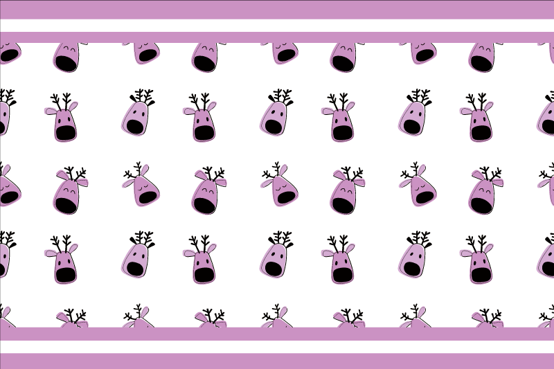 Pembe geyik noel desenli placemats - TenStickers