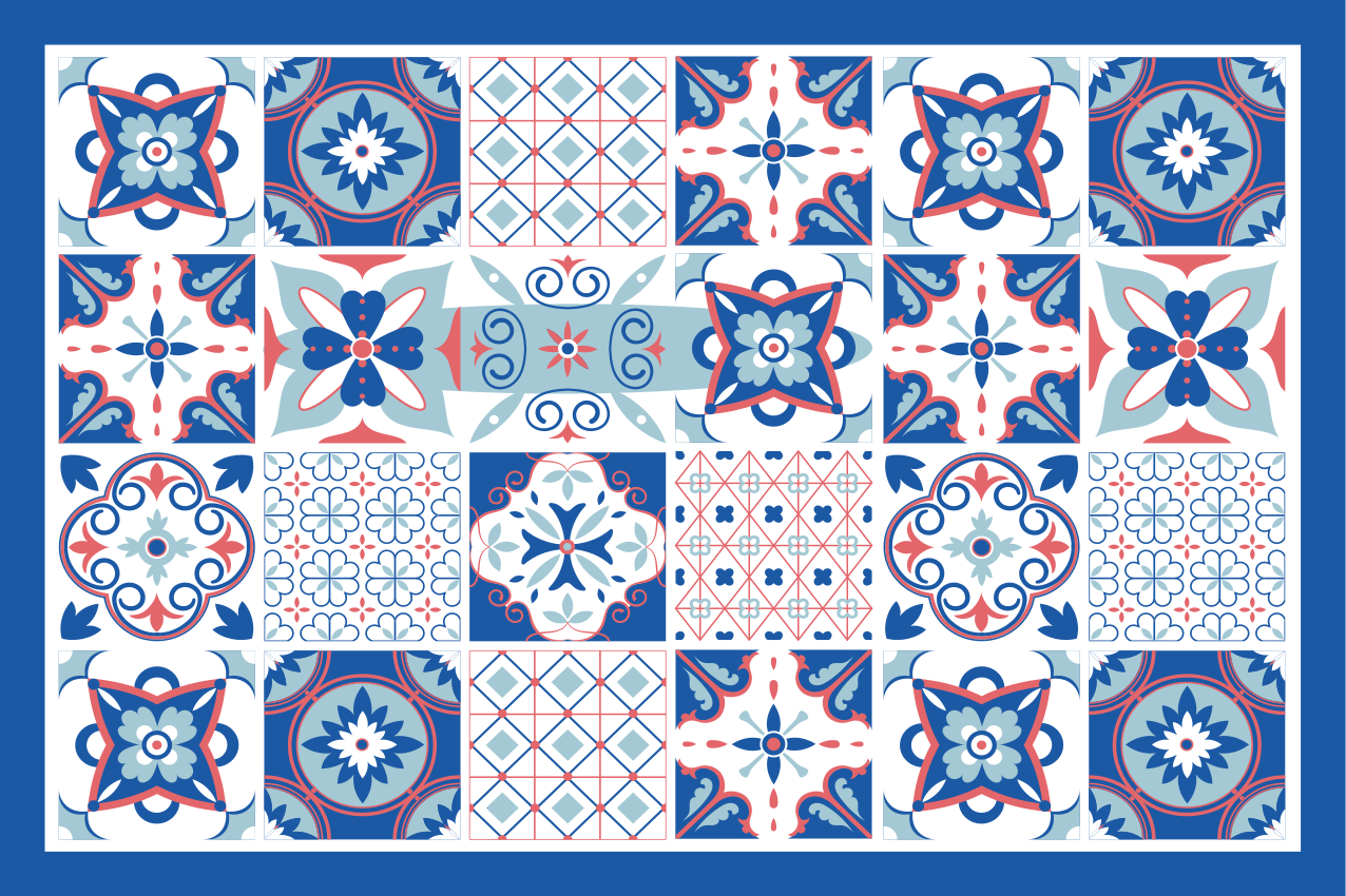 Doku efekti amerikan servis - ayrıntılı fayans deseni - TenStickers