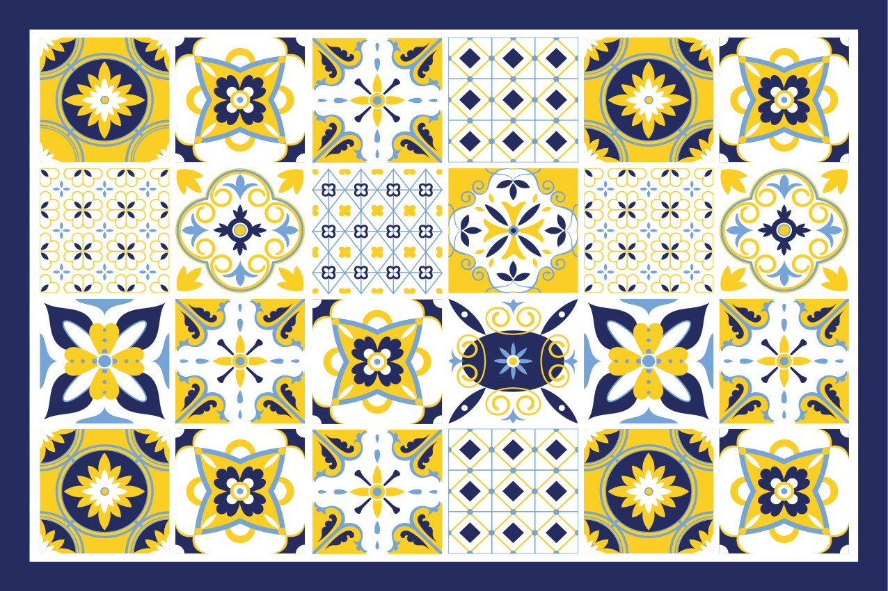 Doku efekti amerikan servis - renkli fayans desenleri - TenStickers