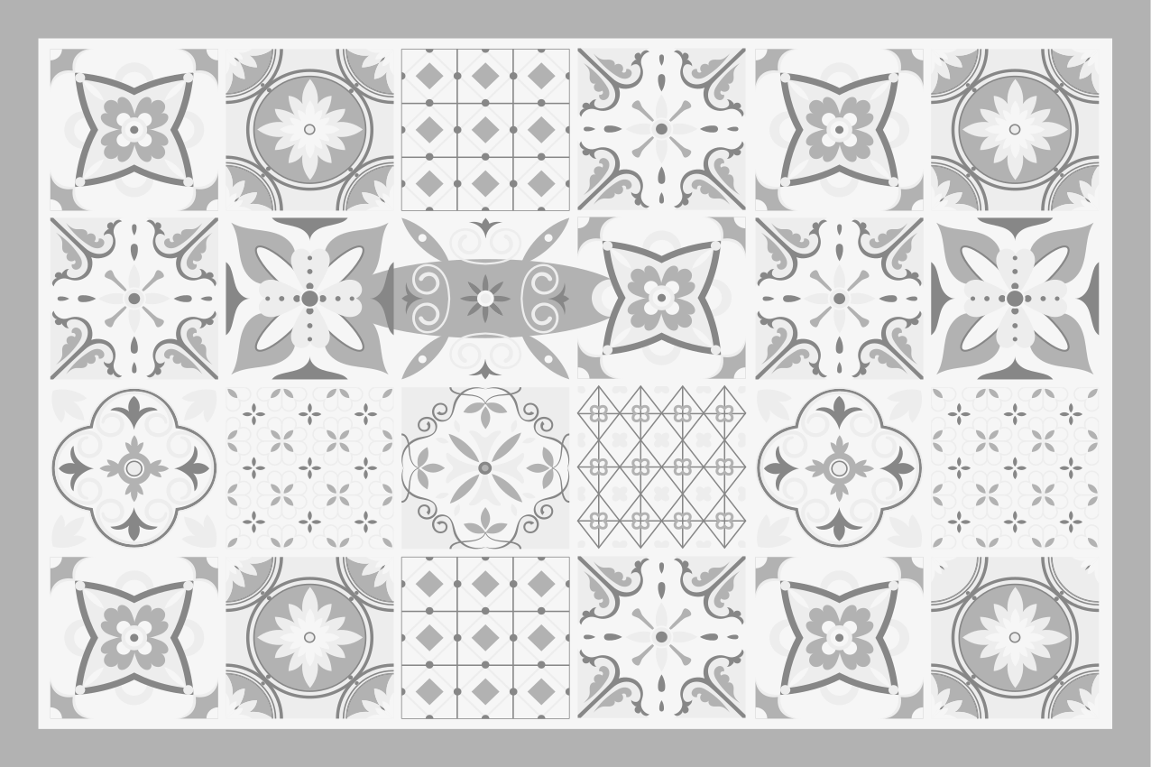 Doku efekti amerikan servis - Şık monokrom desenler - TenStickers