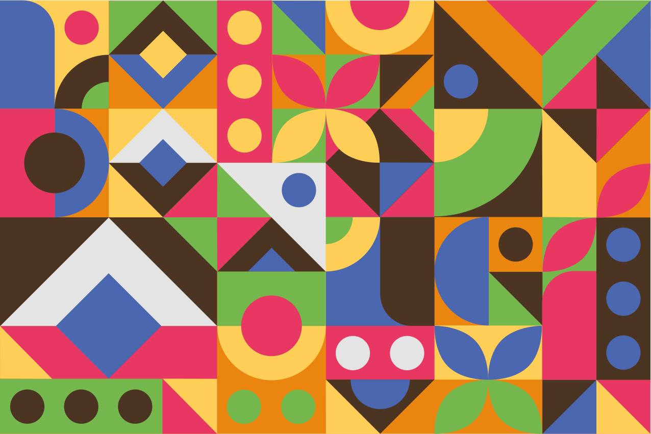 Modern amerikan servis - canlı geometrik kompozisyon - TenStickers