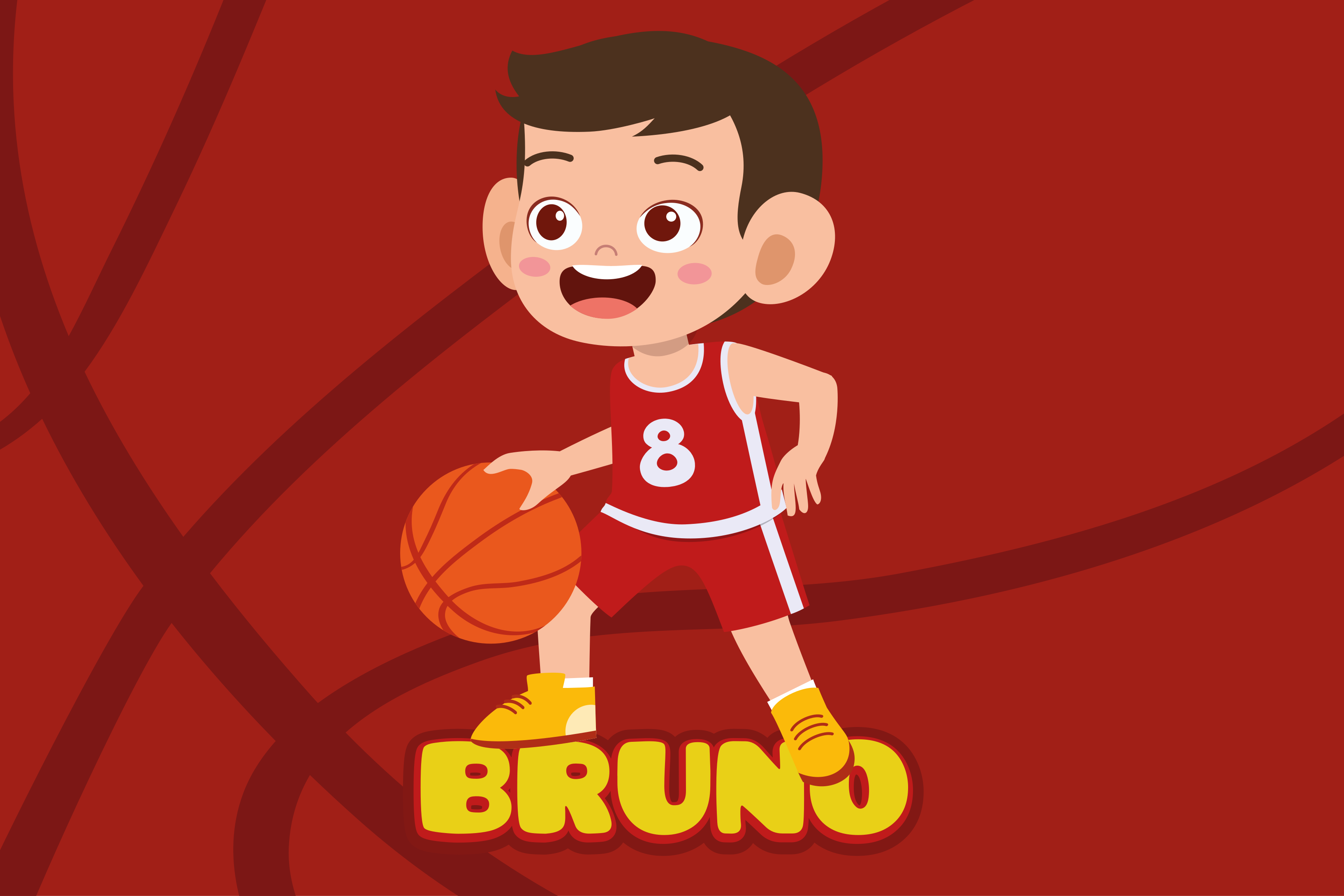 Çocuk amerikan servis neşeli basketbolcu - TenStickers