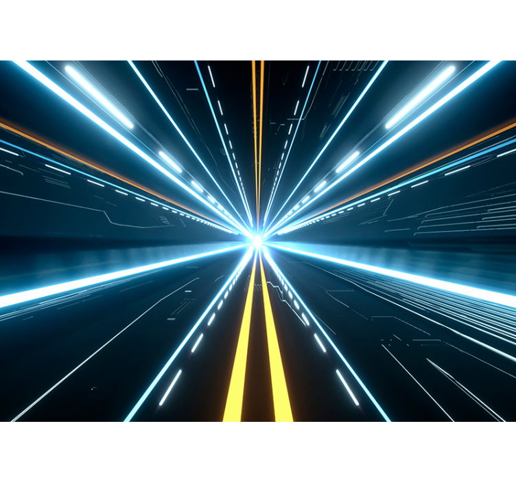 Fütüristik koridor 3d duvar resmi - TenStickers