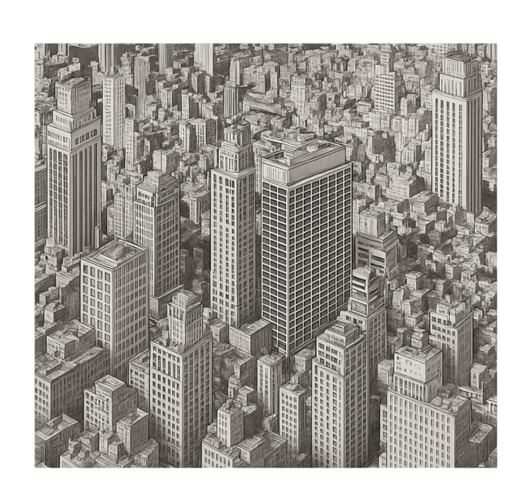 Siyah beyaz genel bakış genç yatak odası duvar reslim - TenStickers