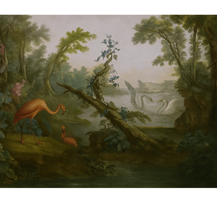 Tropikal cennet tasarımı oturma odası duvar reslim - TenStickers