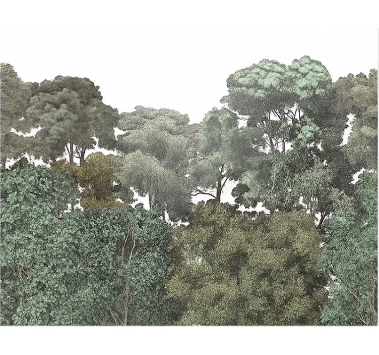 Zarif yağmur ormanı motifi genç yatak odası duvar reslim - TenStickers