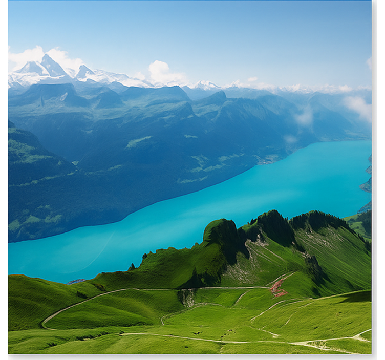 Karlı dağ tepe noktası dağ duvar resim - TenStickers