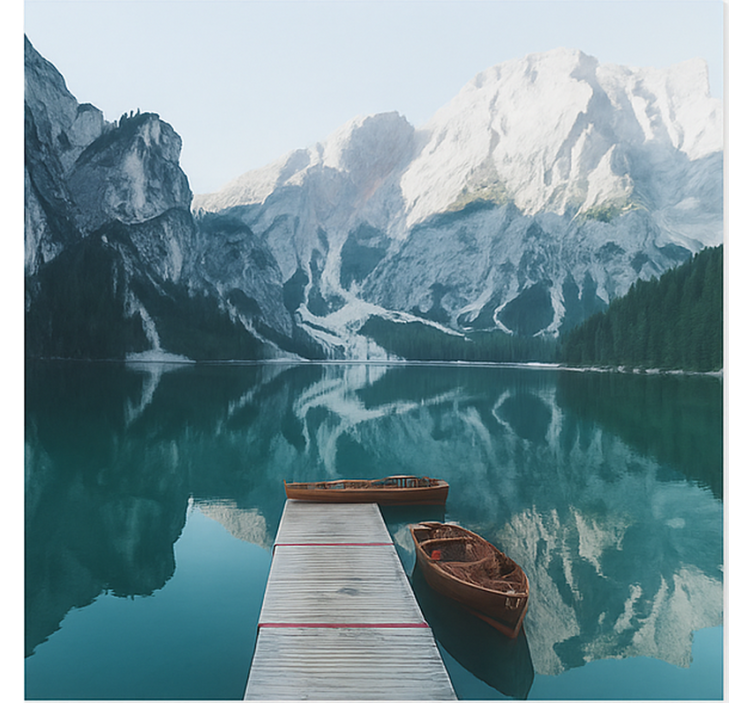 Lago di braies, dolomites dağ duvar resim - TenStickers