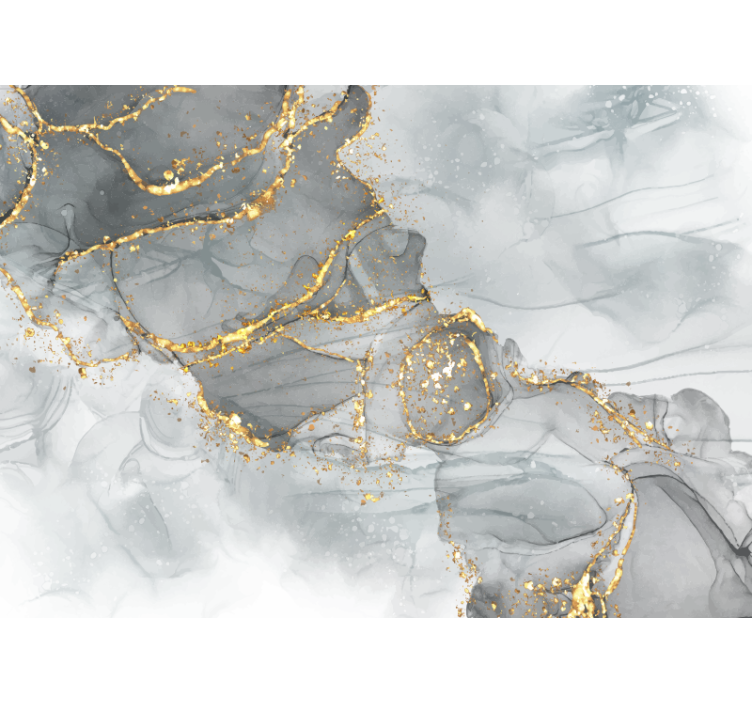 Mozaik duvar gri ve altın renk kombinasyonu ana yatak odası duvar - TenStickers