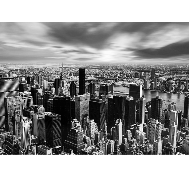 Kentsel siluet panoraması New York duvar resim - TenStickers