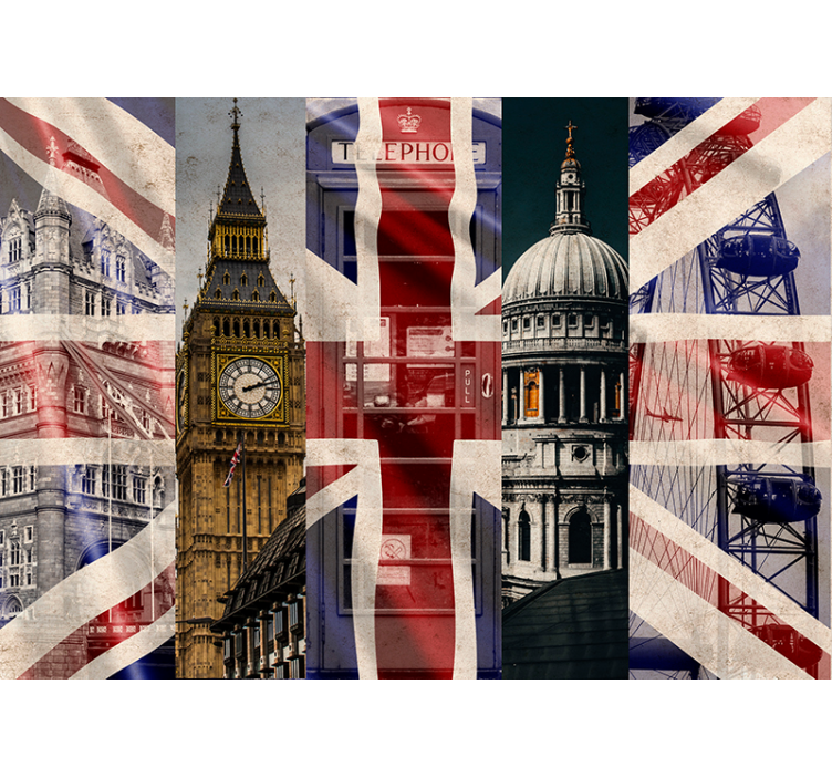 Union jack londra duvar resmi - TenStickers