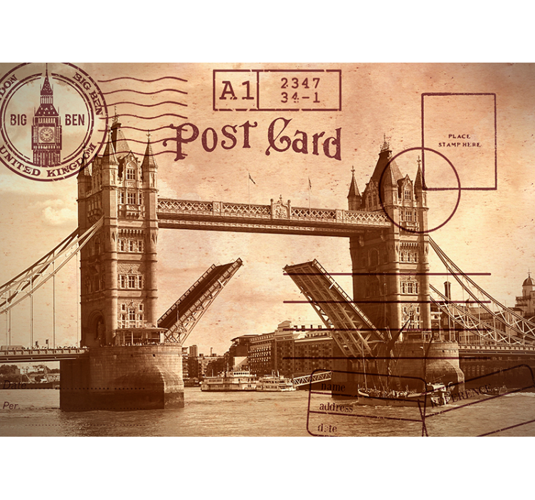 Kule köprüsü kartpostal londra duvar resmi - TenStickers