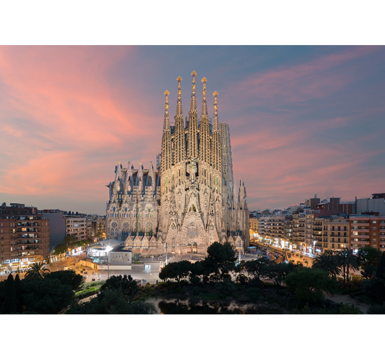 Sagrada familia barcelona şehir duvar resmi - TenStickers