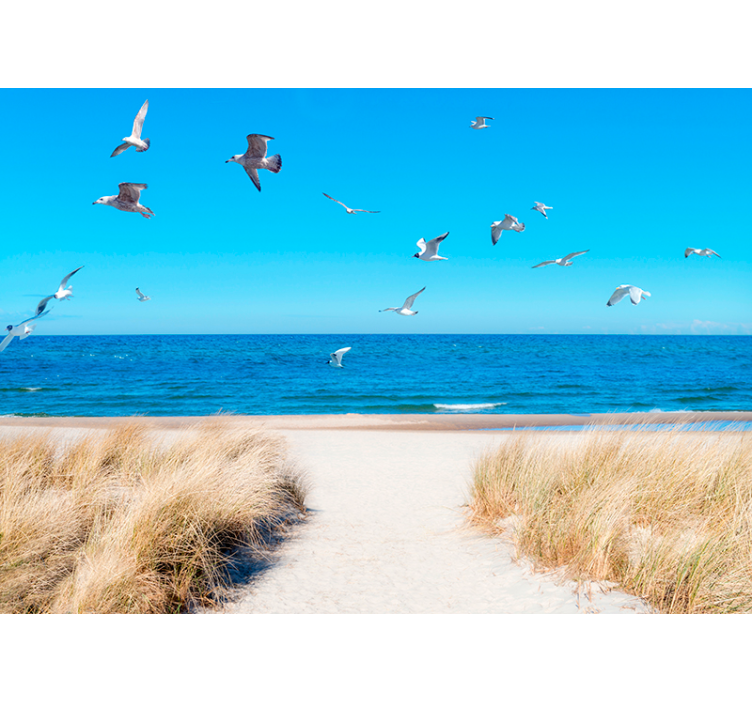 Plaj günbatımı duvar kağıdı - TenStickers