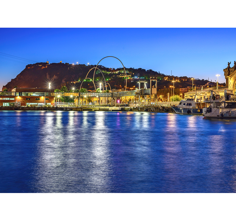 Barcelona atardecer montjuic şehir duvar resmi - TenStickers