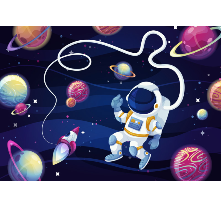 Astronot uzayda çocuklar duvar resimleri - TenStickers