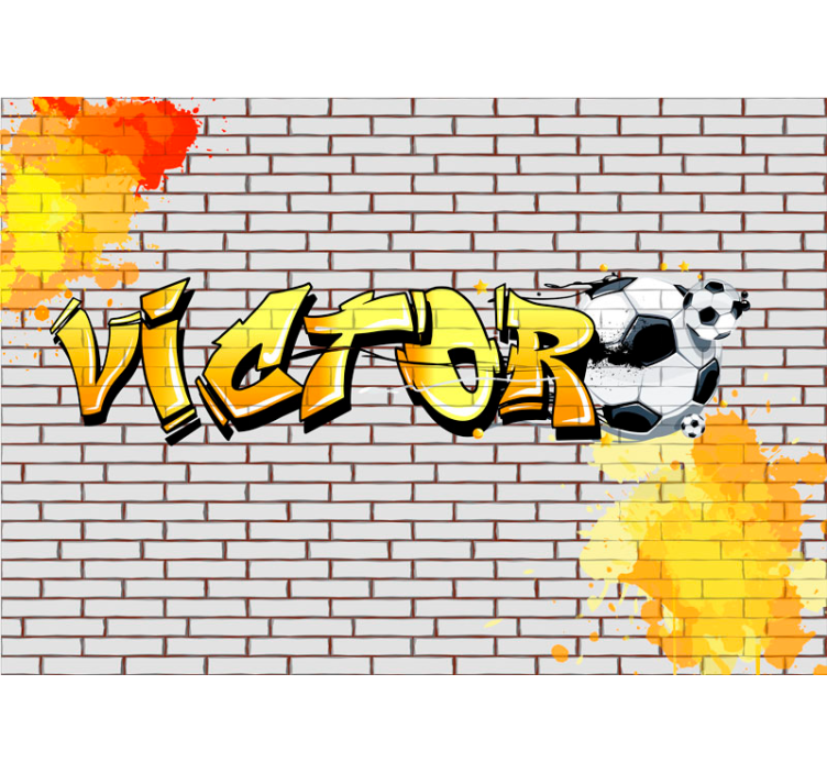 Futbol grafiti kişiselleştirilmiş duvar resimleri - TenStickers