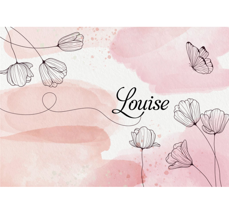 Adı ile güzel çiçekler özel duvar resmi - TenStickers