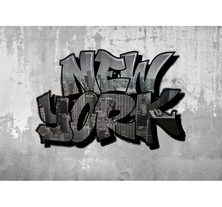 şehir manzaralı grafiti new york duvar resmi - TenStickers