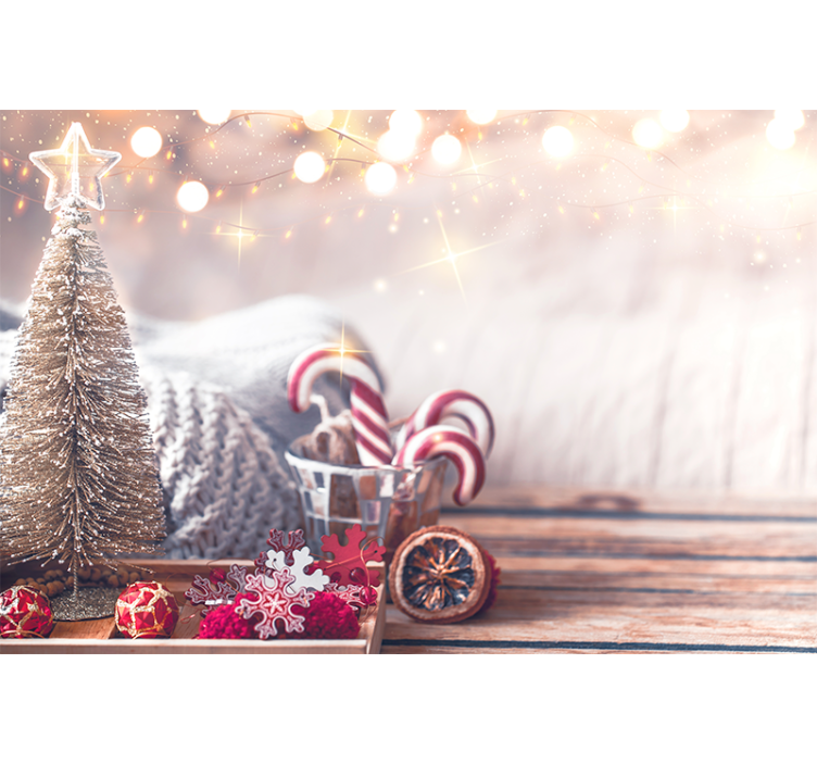 Yılbaşı ağacı ve şekerler duvar resmi - TenStickers