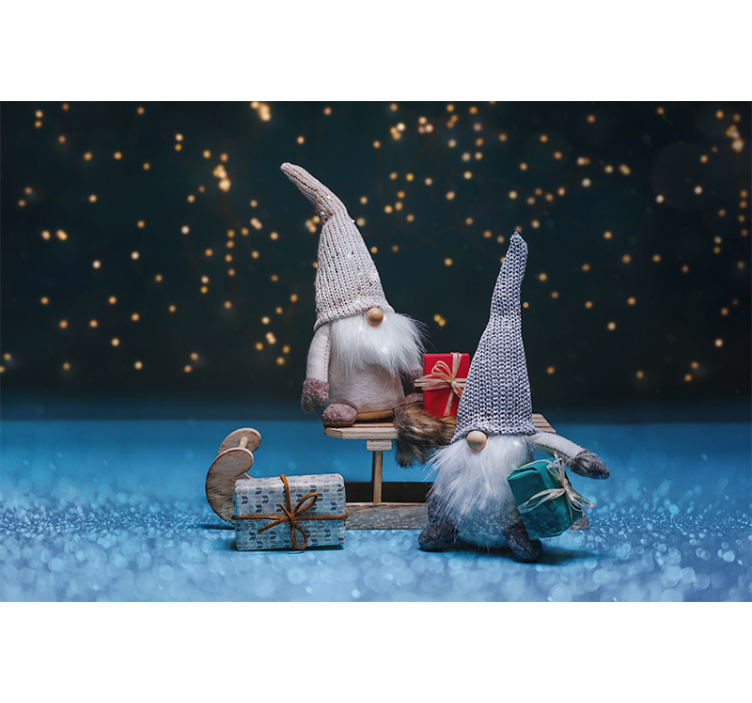 Noel duvar reslim Şen gnome kutlaması - TenStickers