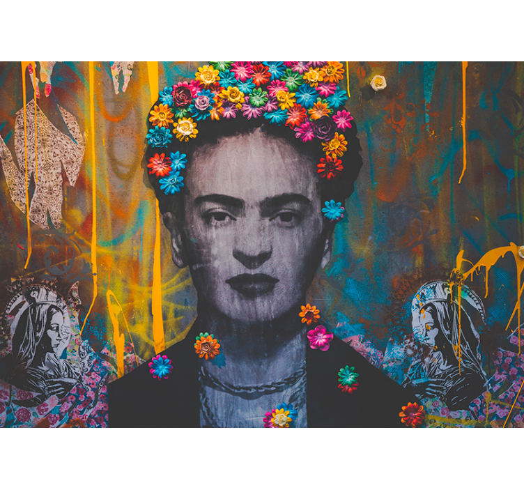 Kahlo boho sanat kız kentsel sanat duvar kağıdı - TenStickers