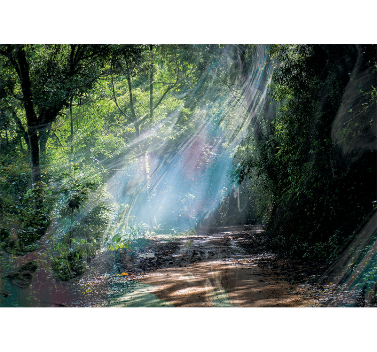 3d derinlik efekti orman doğa duvar resmi - TenStickers