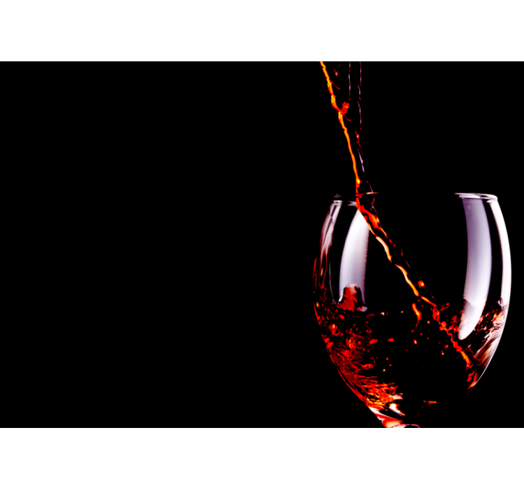 Kırmızı şarap doldurma cam 3d duvar resmi - TenStickers