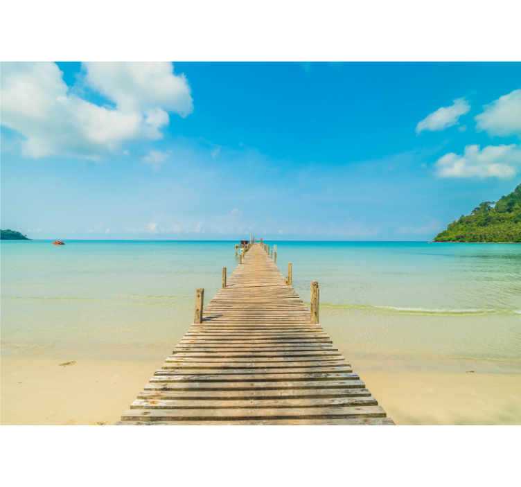 Deniz duvar resim ahşap İskelesi manzarası - TenStickers