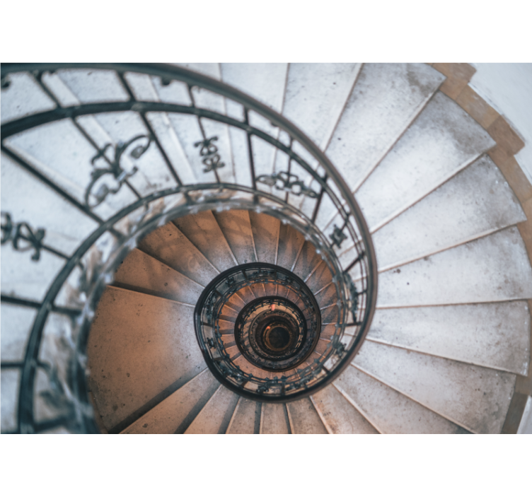 Şehir ve ülke duvar resim spiral merdiven tasarımı - TenStickers