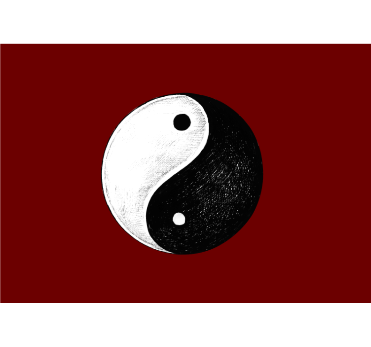 Yin yang kırmızı arka plan ile zen duvar kağıdı - TenStickers