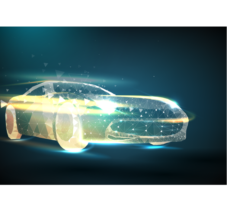 Araç duvar resim geometrik araç hareketi - TenStickers