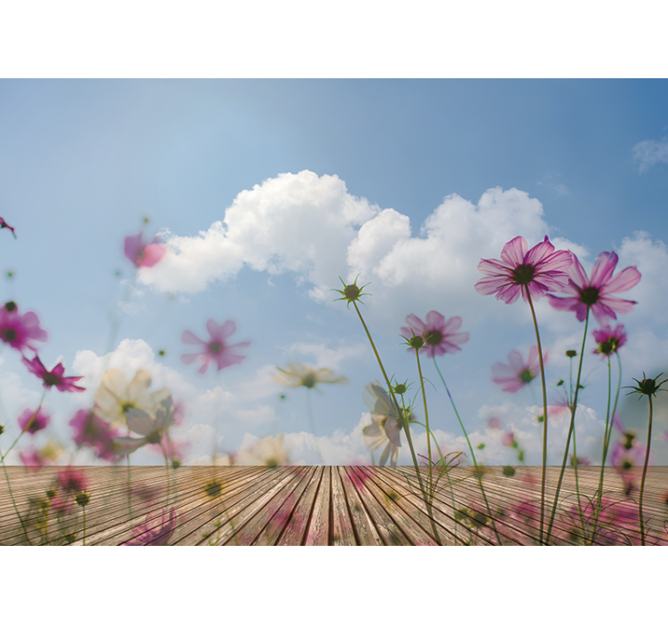 Nazik çiçek açan çiçekler çiçek duvar resim - TenStickers