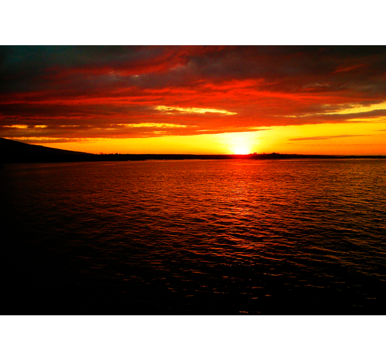 Manzara duvar resim okyanusun Üzerindeki alacakaranlık - TenStickers