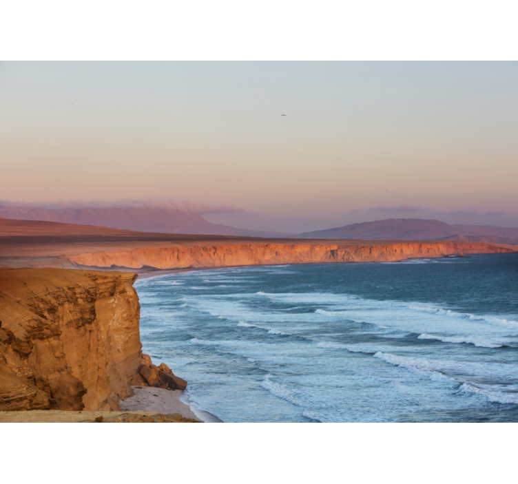 Manzara duvar resim kıyı sarp kayalık manzarası - TenStickers